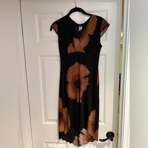 Thrifted High Low Black and Brown Floral Dress